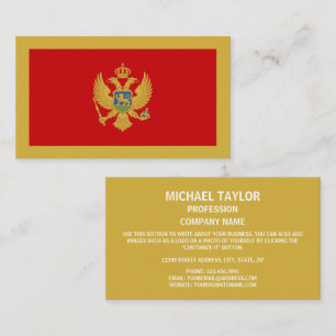 Montenegros Flagga, Flagga Montenegro Visitkort