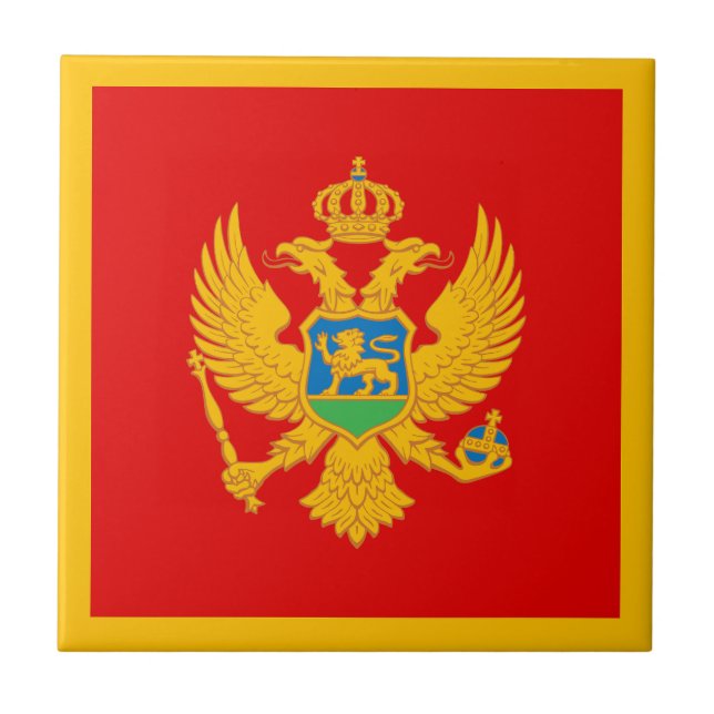 Montenegros flagga kakelplatta (Framsidan)