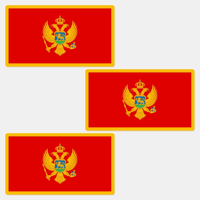 Montenegros flagga klistermärke (Grupp)