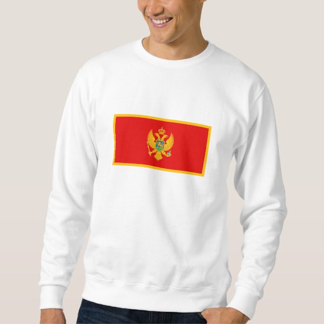 Montenegros flagga lång ärmad tröja (Framsida)