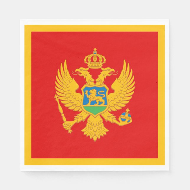 Montenegros flagga pappersservett (Framsidan)