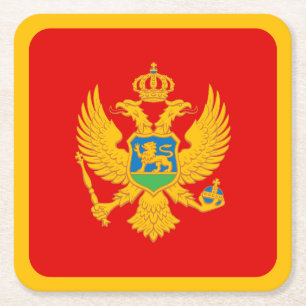 Montenegros flagga underlägg papper kvadrat