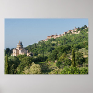 Montepulciano domkyrka och townaffischtryck poster