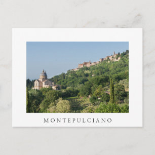Montepulciano-katedralen och det vita vykortet i s vykort