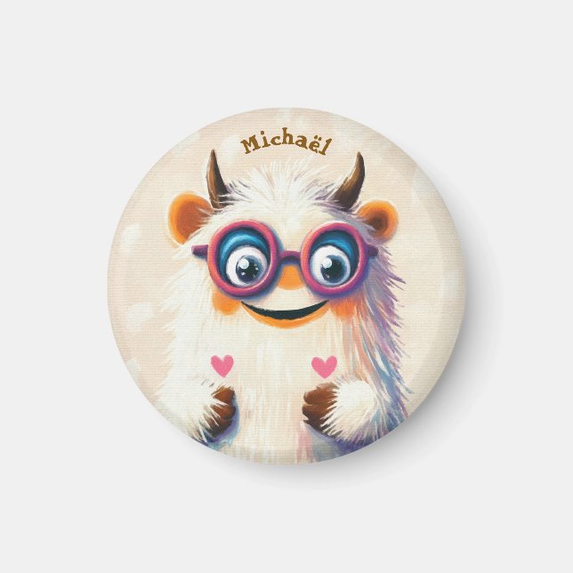 Monter Valentine's Day Heart Badge Kids School  Magnet (Framsidan)