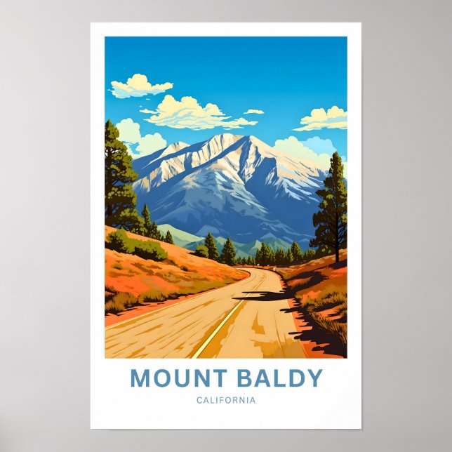 Montera Baldy California Travel-utskrift Poster (Framsidan)