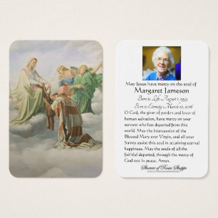 Montera Carmel Funeral Memorial Heliga Card Visitkort