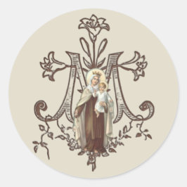 Montera Carmel Jesus Carmelite Religiösa Vintage Runt Klistermärke
