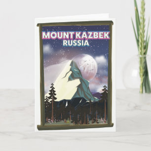Montera den ryska reseaffischen Kazbek. Helgkort