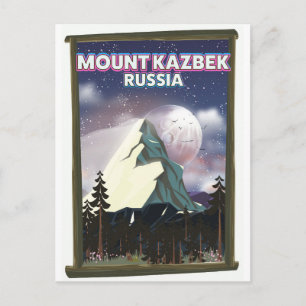 Montera den ryska reseaffischen Kazbek. Vykort