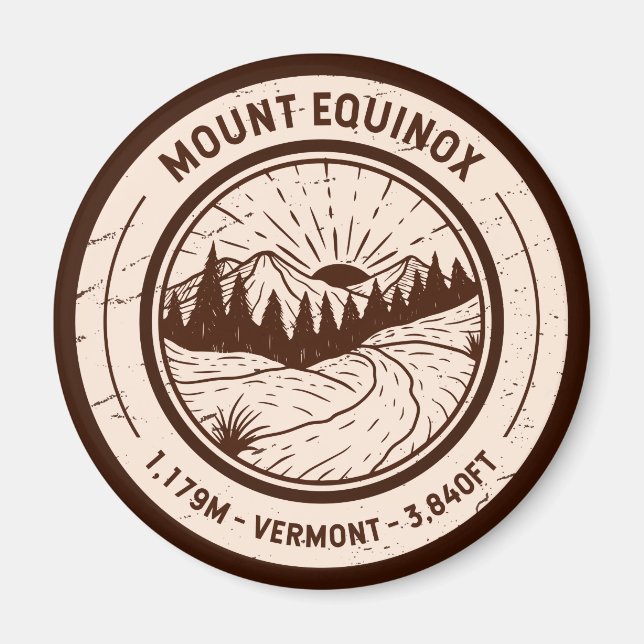 Montera Equinox Vermont Hiking Skiing Travel Magnet (Framsidan)