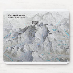 Montera Everest 3D Karta med etiketter Musmatta