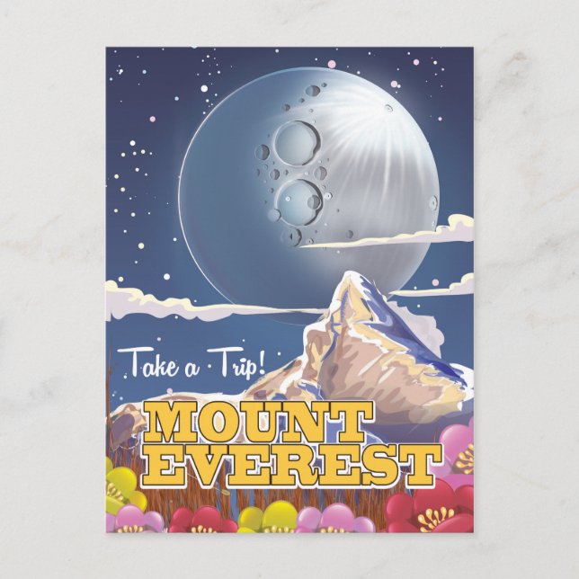 Montera Everest-Tecknadens reseaffisch Vykort (Framsida)