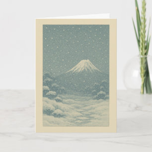 Montera Fuji i vinter - julkort Helgkort