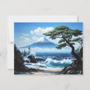 Montera Fuji Japan Ocean View-målning Vykort