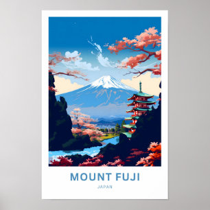 Montera Fuji Japan Travel-utskrift Poster