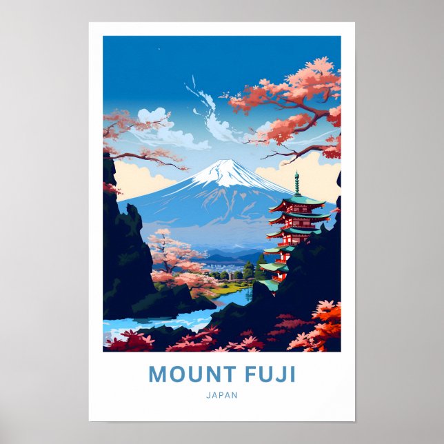 Montera Fuji Japan Travel-utskrift Poster (Framsidan)