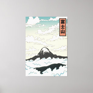 Montera Fuji Japans konstblock. Canvastryck