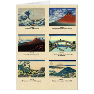 Montera Fuji-vyer 01 till 06 Hälsningskort