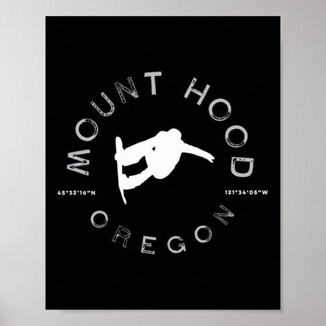 Montera Huva Oregon Graphic Vintage Snowboarding Poster (Framsidan)
