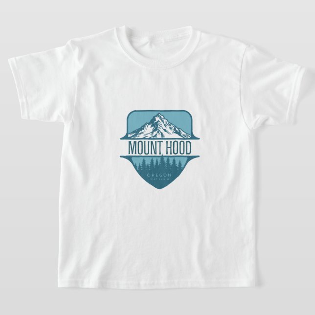 Montera Huva Oregon Mountain vapensköld design T Shirt (Laydown)