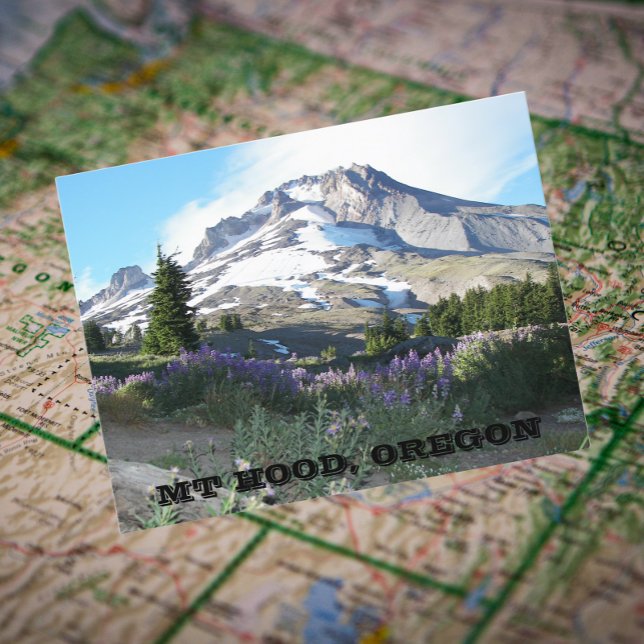 Montera Huva, Oregon Travel Photo Vykort (In Situ Map)