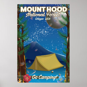 Montera Huvans nationella reseaffisch för skogen Poster
