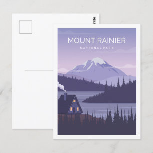 Montera illustrationen Rainier Berömd Travel Ställ Vykort