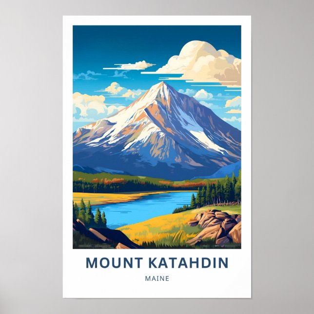 Montera Katahdin Maine Travel Skriv ut Poster (Framsidan)