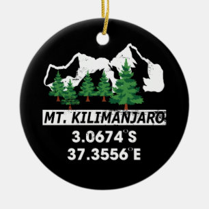 Montera Kilimanjaro med GPS-koordinater Julgransprydnad Keramik