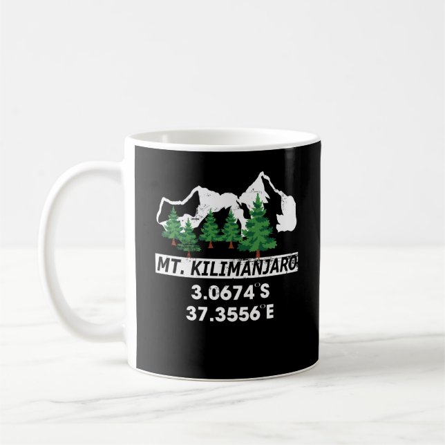 Montera Kilimanjaro med GPS-koordinater Kaffemugg (Vänster)