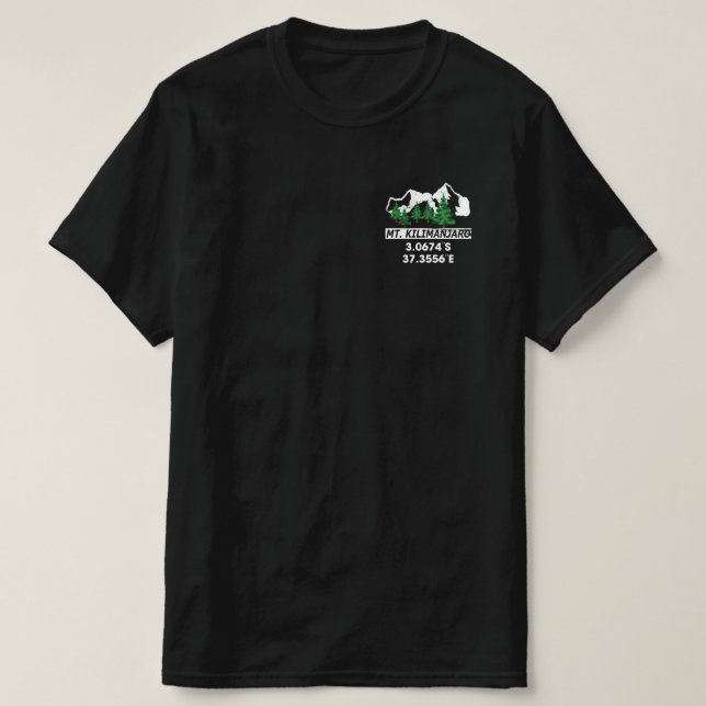 Montera Kilimanjaro med GPS-koordinater T Shirt (Design framsida)