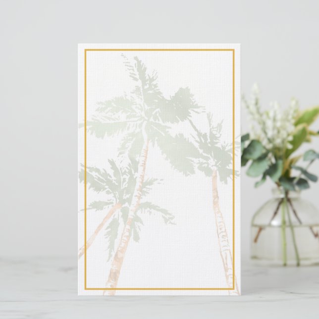 Montera Leaf Guld Kant Tropisk Brevpapper (Stående Fram)