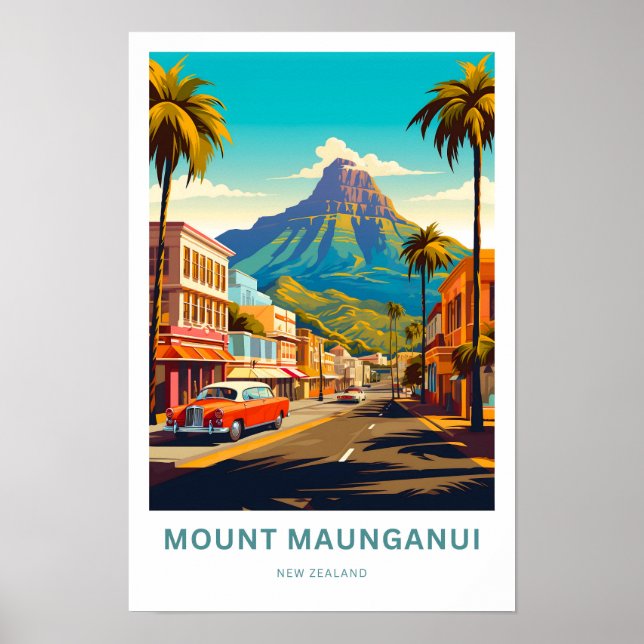Montera Maunganui New Zealand Travel Print Poster (Framsidan)