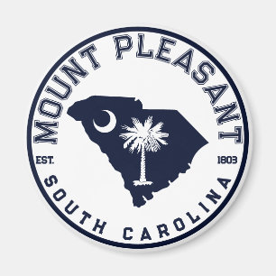 Montera Pleasant SC Flagga Karta Vintage Souvenir Magnet