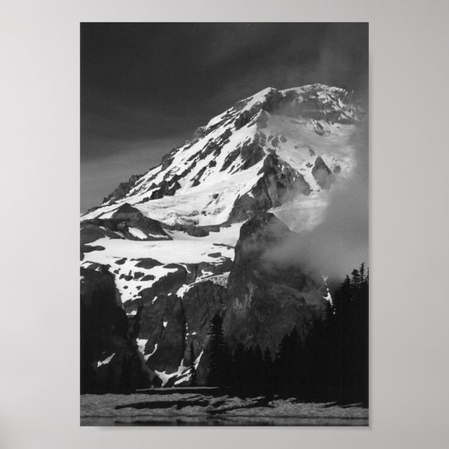 Montera Rainier Black and White Poster (Framsidan)