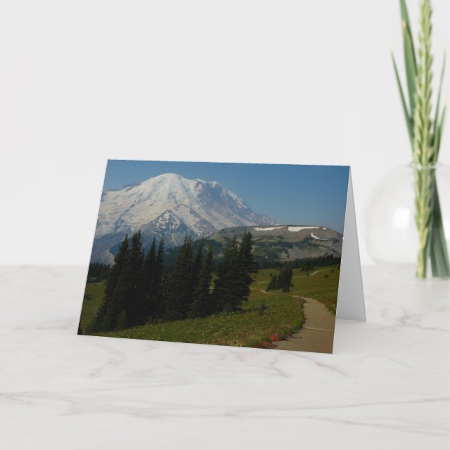 Montera Rainier från Sourdough Ridge Trail Kort (Framsida)