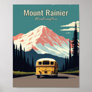 Montera Rainier Minimalist Vintage Art Travel Post Poster