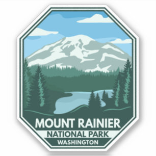 Montera Rainier National Park Minimal Retro Emblem Klistermärken