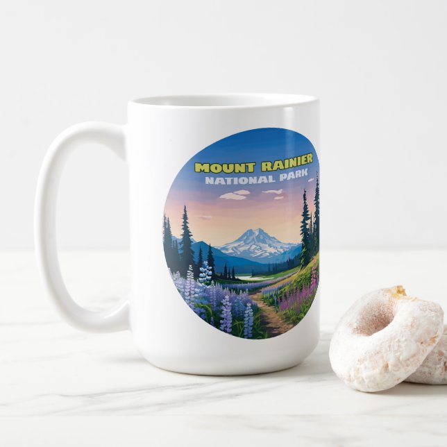 Montera Rainier nationalpark Washington Retro Kaffemugg (Med munk)