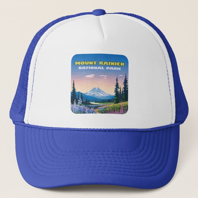 Montera Rainier nationalpark Washington Retro Keps (Framsida)