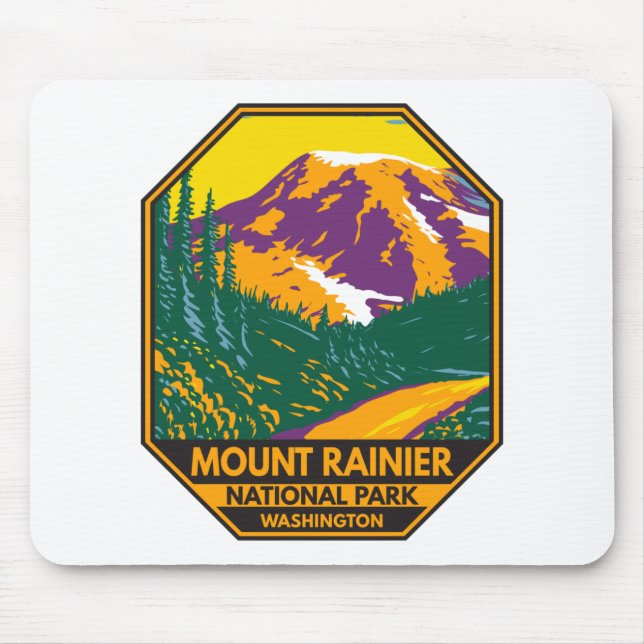 Montera Rainier nationalpark Washington Retro Musmatta (Framsidan)