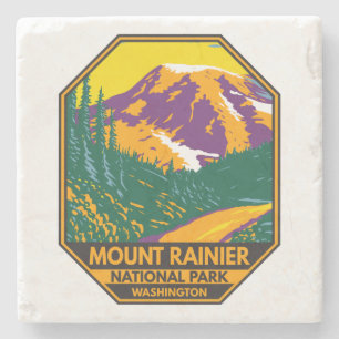 Montera Rainier nationalpark Washington Retro Stenunderlägg