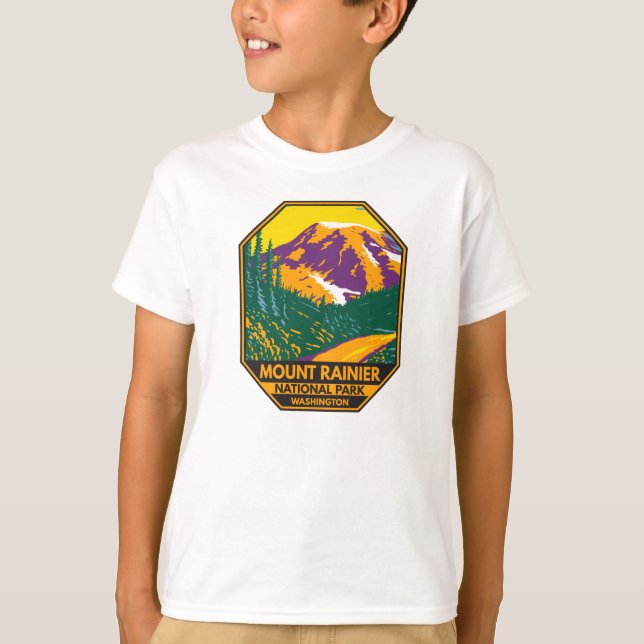 Montera Rainier nationalpark Washington Retro T Shirt (Framsida)