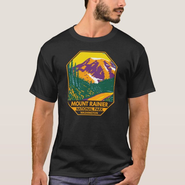 Montera Rainier nationalpark Washington Retro T Shirt (Framsida)