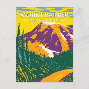 Montera Rainier nationalpark Washington Retro Vykort