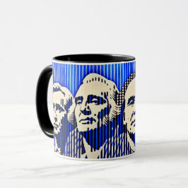 Montera Rushmore i BAUHAUS optisk illusion stil Mugg