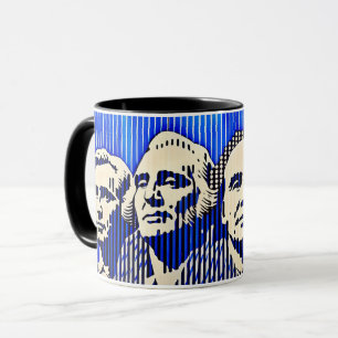 Montera Rushmore i BAUHAUS optisk illusion stil Mugg