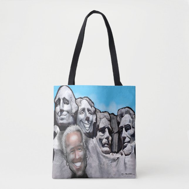 Montera Rushmore med Biden Tote Bag Tygkasse (Framsida)