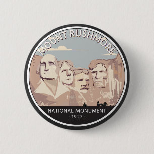 Montera Rushmore National Monument Retro Circle Knapp